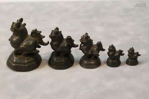 Set of Asian Bronze Weights