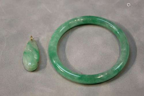 Jadeite Bangle and Pendant