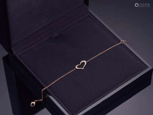 18K ROSE GOLD DIAMOND PIAGET HEART BRACELET