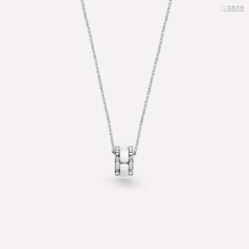 18K WHITE GOLD DIAMOND CHANNEL NECKLACE