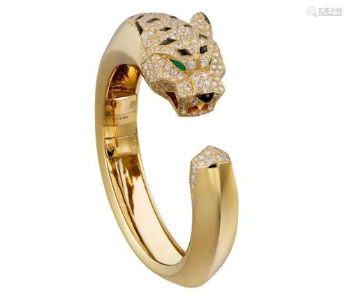 18K GOLD EMERALD DIAMOND CARTIER PANTHERE DE CARTIER