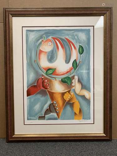 Framed Alexandra Nechita signed limited edition lithograph, ...