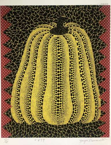 YAYOI KUSAMA SCREENPRINT ON PAPER YELLOW PUMPKIN