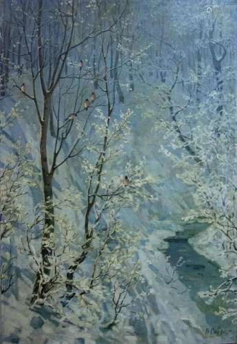 Oil painting Winter landscape Sevets Victor Stepanovich