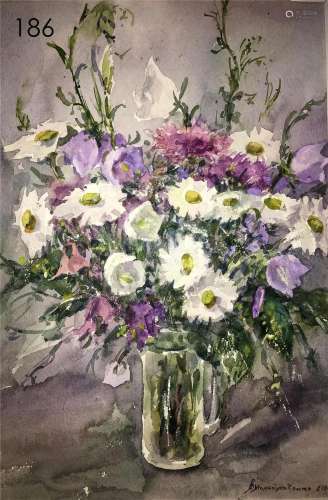 Flowers watercolor painting Viktor Mikhailichenko
