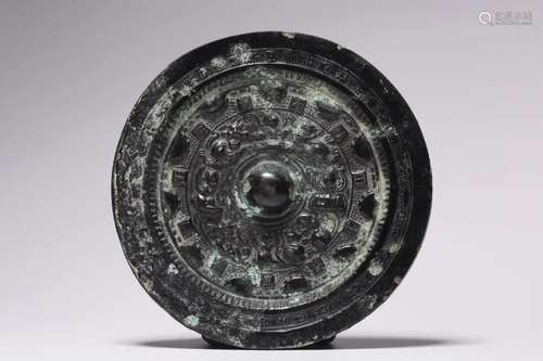 CHINESE ANCIENT BRONZE ROUND MIRROR TANG DYNASTY