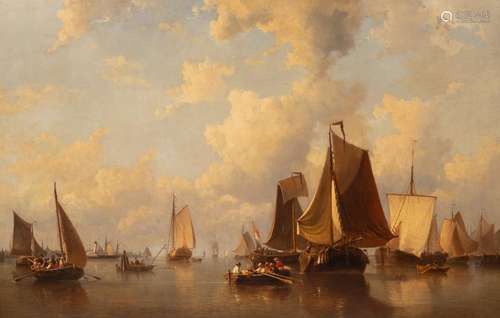 Everhardus Koster (1817-1892)/Dutch Harbour Scene/with numer...