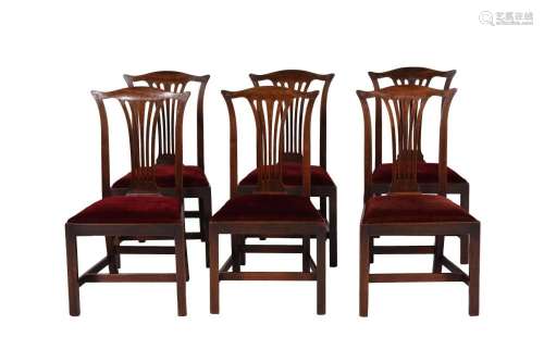 A set of six George III mahogany chairs