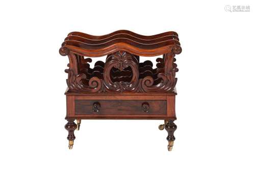 Y An early Victorian rosewood Canterbury