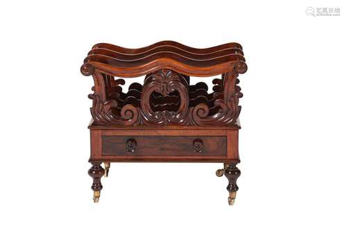 Y An early Victorian rosewood Canterbury