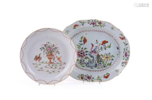 A Chinese Famille Rose oval serving dish