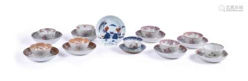 A group of Chinese Export tea bowls and saucers