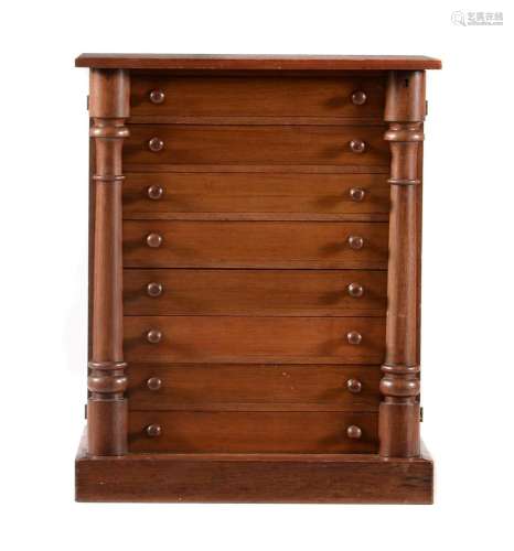 Y A mahogany collectors cabinet, containing a collection of ...