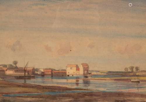 William Thomas Wood/Woodbridge Mill, Suffolk/watercolour,