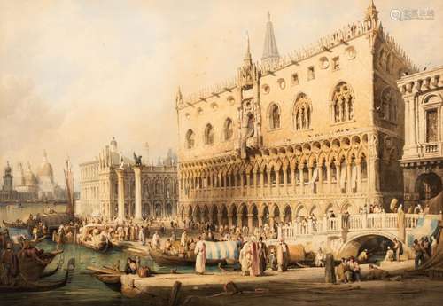 Samuel Prout (1783-1852)/A View of the Doges Palace and the ...