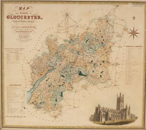 C and J Greenwood/Map of the County of Gloucester/published ...