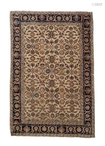 A Tabriz part silk rug