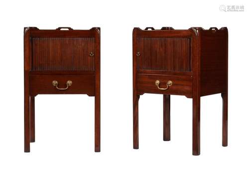 A pair of mahogany night commodes in George III style