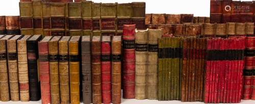 A quantity of faux book leather spines most with titles and ...