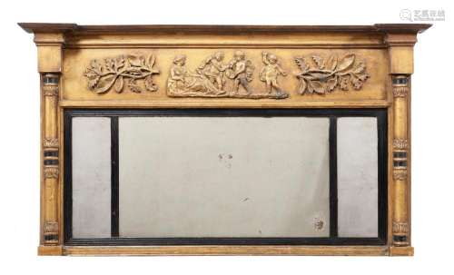 A late George III giltwood and composition overmantel wall m...