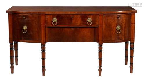 A George III mahogany and ebonised sideboard