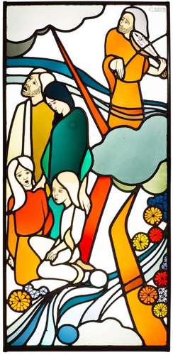 Bernard Tirtiaux (born 1951)/A pair of stained glass panels,