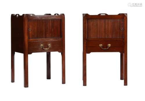 A pair of mahogany night commodes in George III style