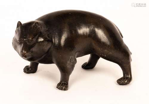 A Japanese bronze prowling bear,