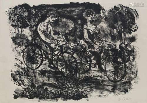LUIS GARCÍA OCHOA (1920 / 2019) "Cyclists"