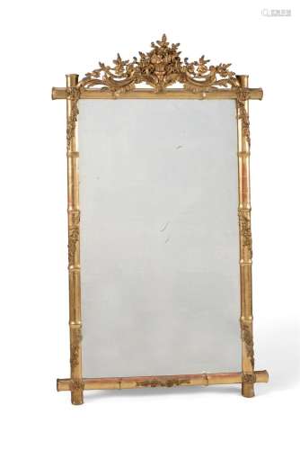 A French giltwood and composition wall mirror
