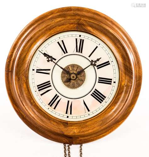 A Black Forest postmans alarm, the white enamel dial with Ro...