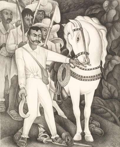 DIEGO RIVERA (1886 / 1957) "Zapata", 1932