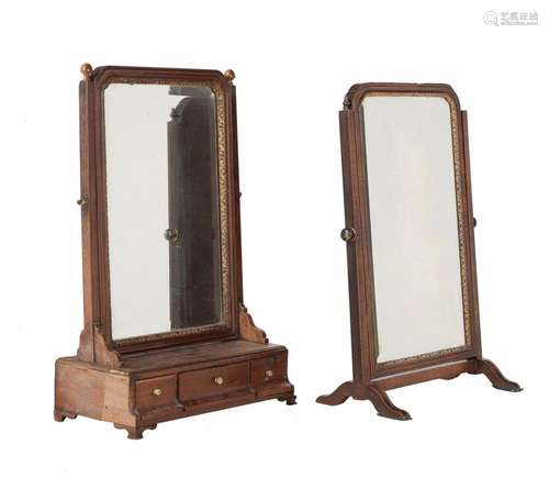 A George III mahogany dressing mirror