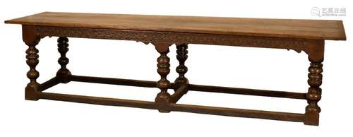 A Charles II oak serving table,