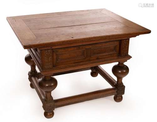 A 17th Century Dutch oak counter table,