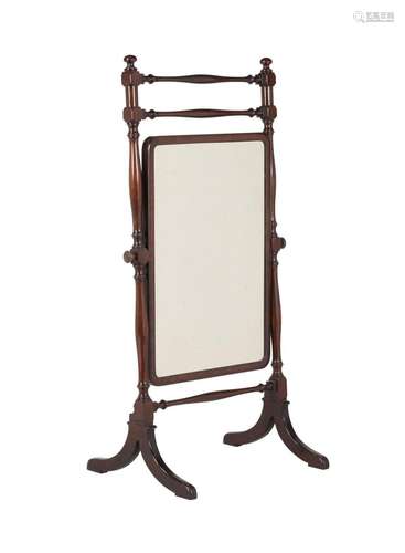 A George III mahogany cheval mirror