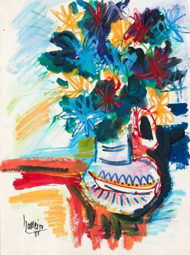 JOSÉ MARÍA BARREIRO (1940 / .) "Vase with flowers"...