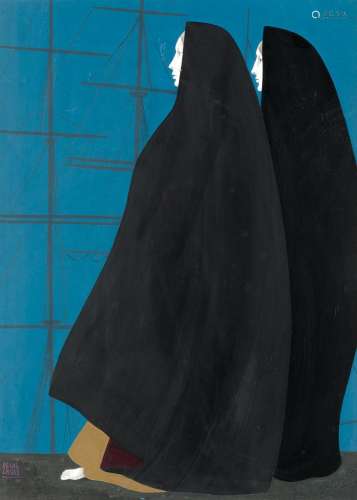 MANUEL DE LAS CASAS (1924 / .) "Two women", 1990