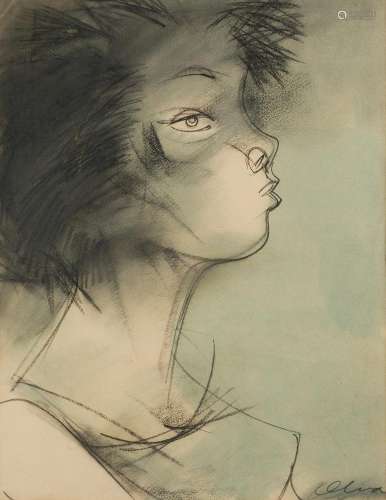 PEDRO PABLO OLIVA (1949 / .) "Portrait in profile"...