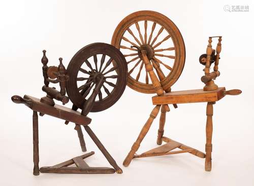 Two spinning wheels,