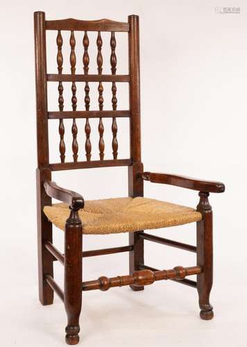 A 19th Century ash and alder spindle back chair,