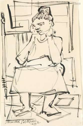 JOSE ANTONIO MOLINA SANCHEZ (1918 / 2009) "Sitting Lady...