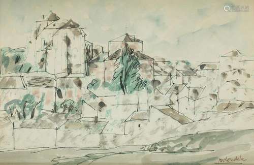 AGUSTÍN REDONDELA (1922 / 2015) "View of a Castilian vi...