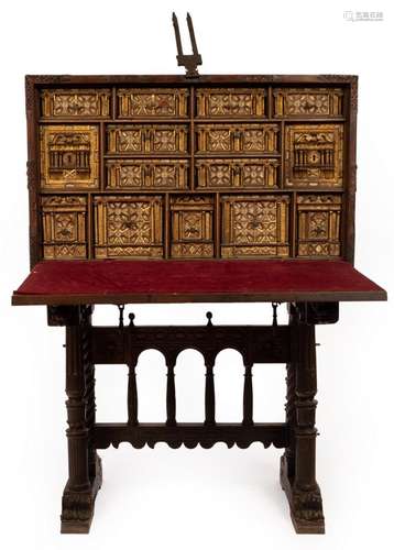 A mid 17th Century Spanish walnut vargueno,