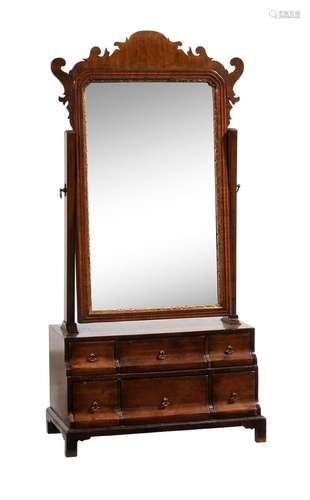 A walnut dressing mirror