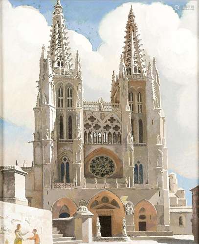 ISIDRO LÓPEZ MURIAS (1939 / .) "The main façade, Burgos...