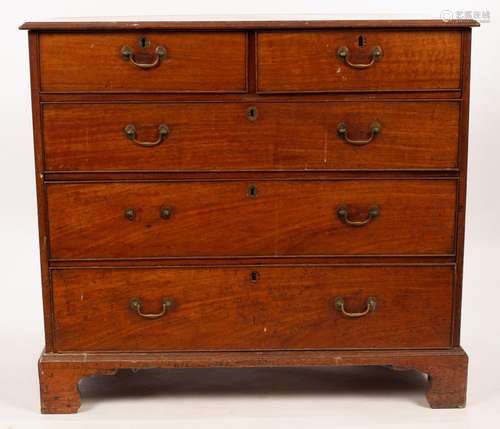 A George III mahogany chest of two short over three long dra...