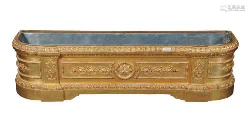 A French giltwood and composition banquette or jardiniere