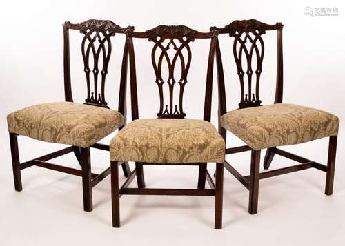 Three 18th Century style dining chairs,