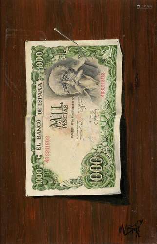 ANONYMOUS (20th century) "Thousand peseta banknote"...